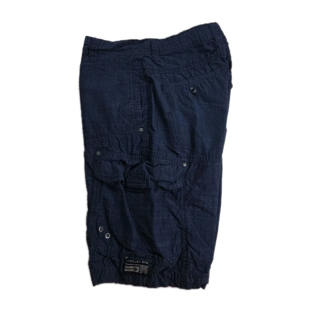 Projek Raw Shorts Mens 31 NAVY BLUE Cargo Cotton Utility Multi Pocket Casual